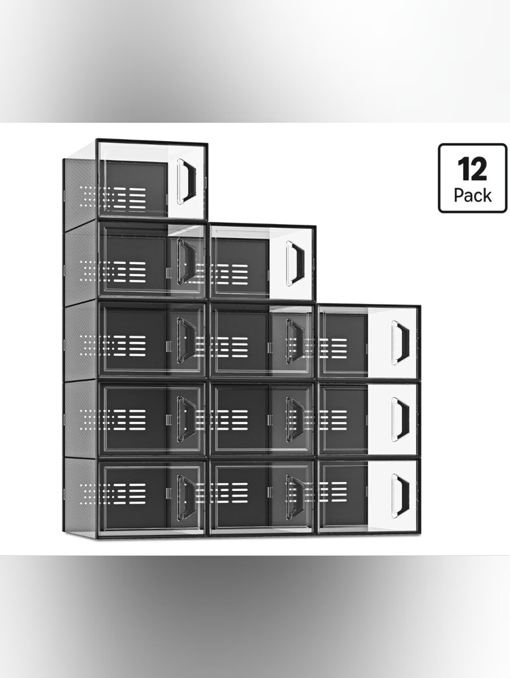 Modular Clear and Black Stackable Storage Cubes - Home Organization